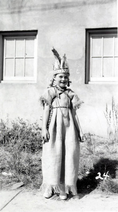 A child in costume during the 49'er Parade in Mullan, Idaho.