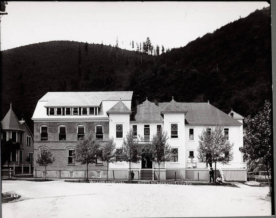 Exterior view of the hospital in Wallace. Idaho.