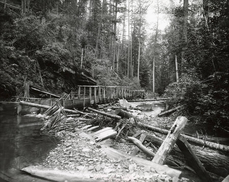 The flume intake at East Eagle Creek, which is located on the north side of the Coeur d'Alene Mining District.