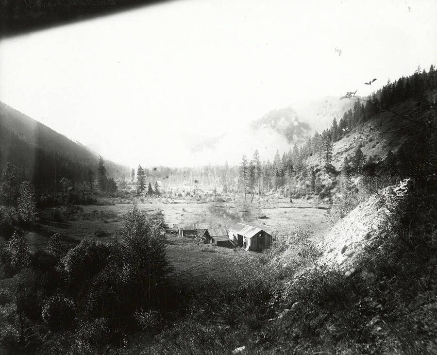 View of Neidenthal Smith's placer claims, near North Fork by the Coeur d'Alene Mining District.