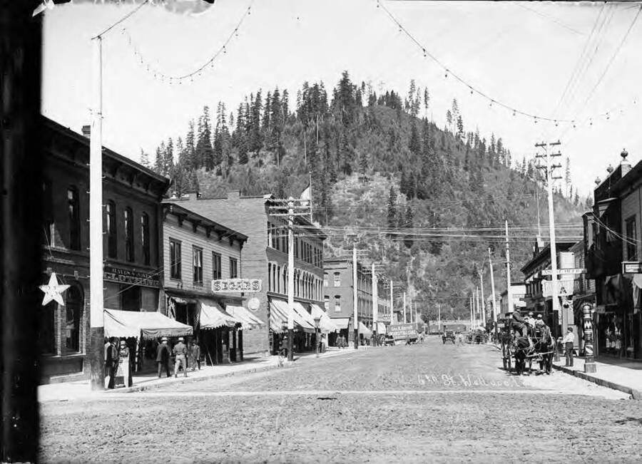 Image shows 6th St. in Wallace, Idaho.