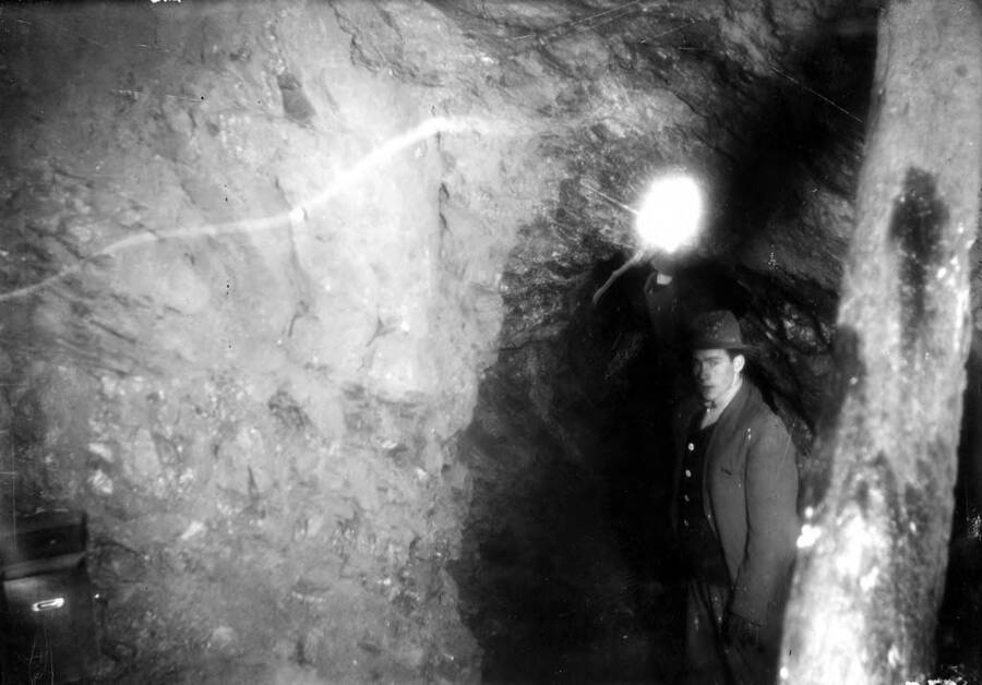 LM Sheets interior, image showing people inside a mine in Idaho.
