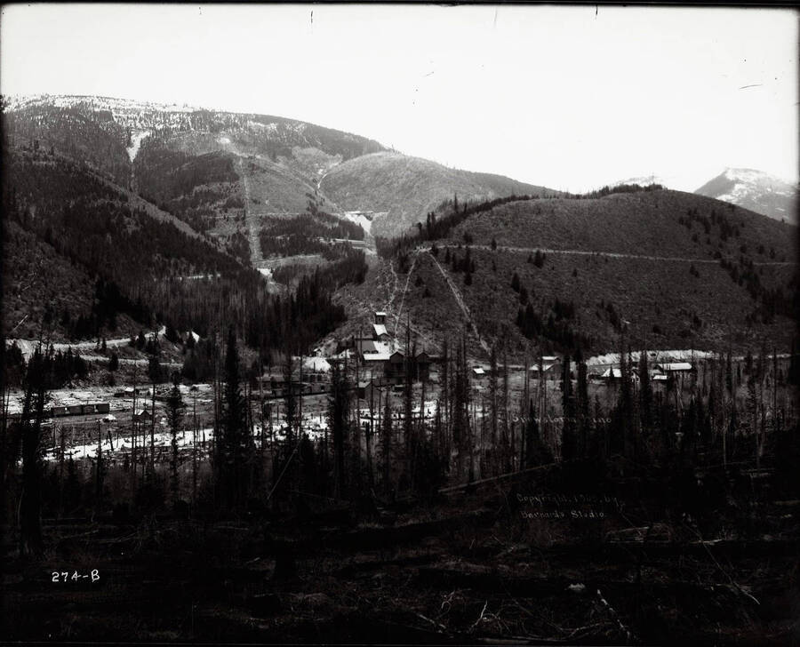 Image of the Snowstorm Mine. The view is mostly blocked by trees.