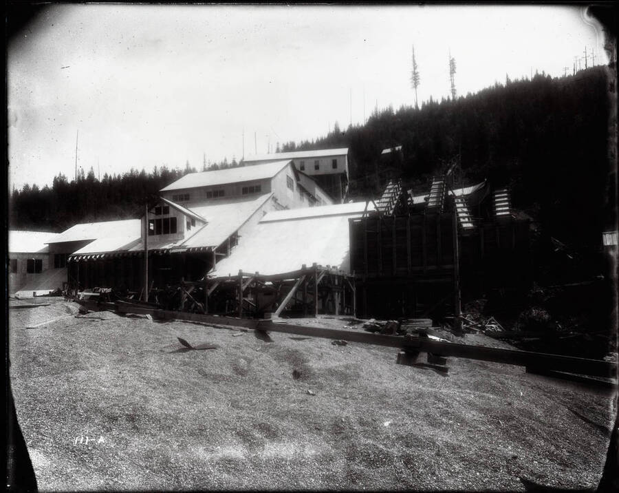 Image of the Interstate Callahan Mill located northwest of Wallace, Idaho on Nine Mile Creek.