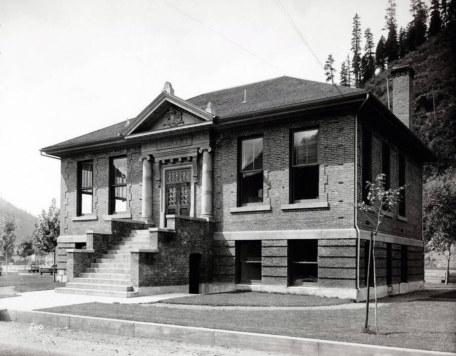 Exterior view of the Wallace Carnegie Library.