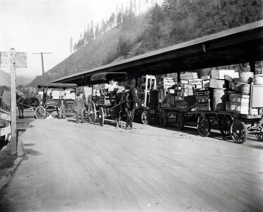 American Express Co. taken at O. W. R and N. Co. (Oregon-Washington Railroad and Navigation Company) Depot