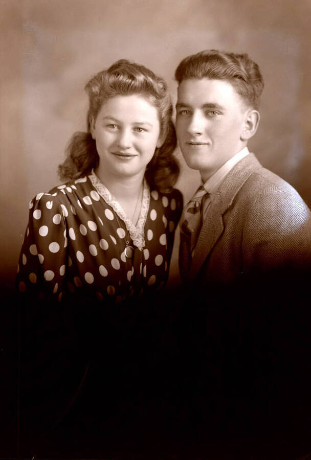 Portrait of Mr. and Mrs. Robert Graham Scrafford.  Robert and Daphne Scrafford.