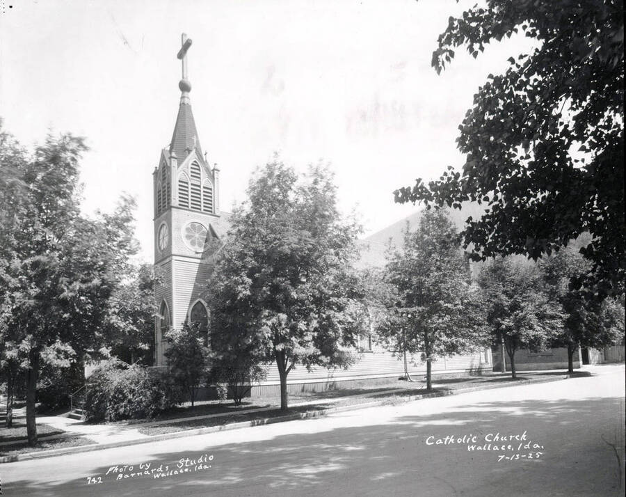Image is of the St. Alphonsus Catholic Church in Wallace, Idaho, July 13, 1925.