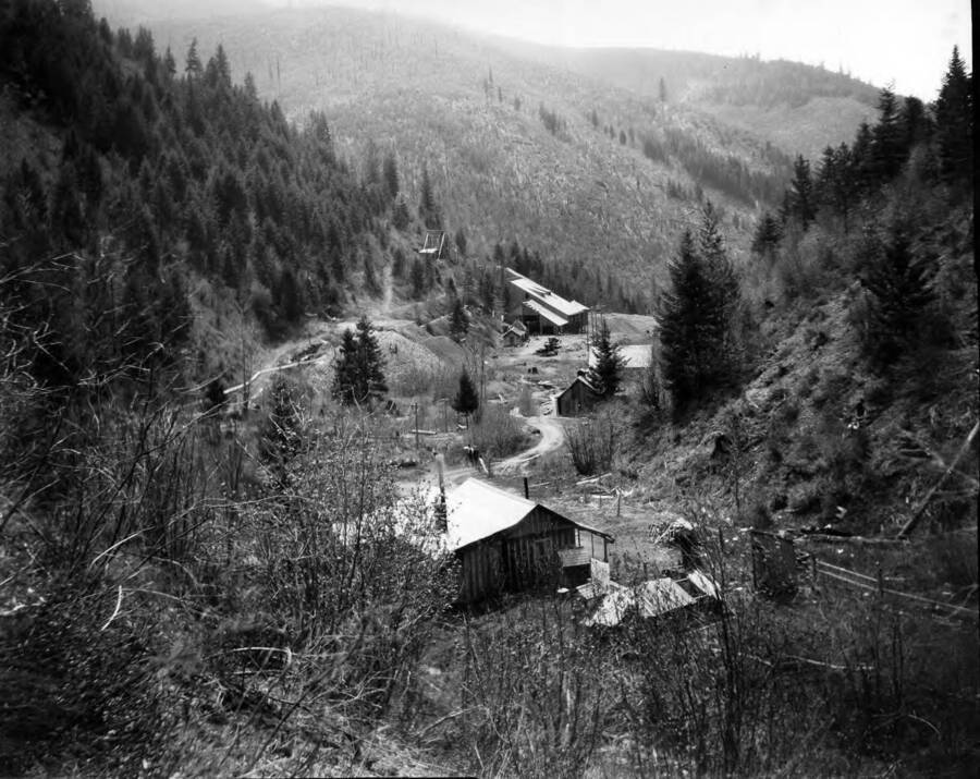 Image of Charles Dickens Mine in Moon Gulch, Idaho, taken for Moore Creek Leasing Co. in 1925.