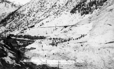 Snow slide. Showing slide that occurred at 8:30 a.m. March 29.