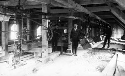 Men inside a building