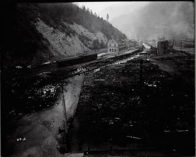 Image of Wallace, Idaho after the fire of August 20, 1910.