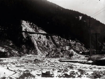 Distant view of the Northern Pacific train engine explosion.