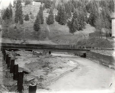 The railroad crossing over the Coeur d'Alene River in Idaho. Taken for H.L. Day.