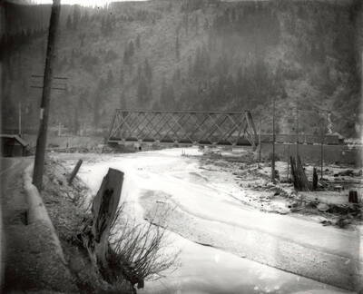 The railroad bridge over the Coeur d'Alene River in Idaho. Taken for H.L. Day.