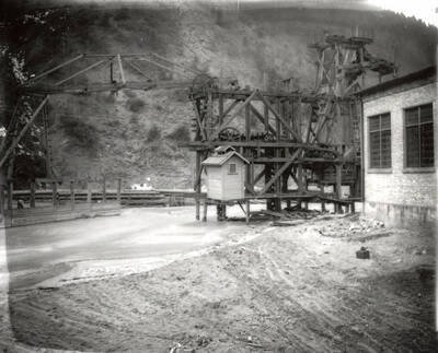 The water pump on the Coeur d'Alene River in Wallace, Idaho. Taken for H.L. Day.