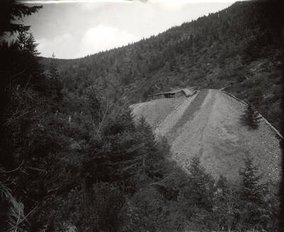 The Hercules Mining Company, covered with trees, in Burke, Idaho. Taken for Mr. Day for a lawsuit.