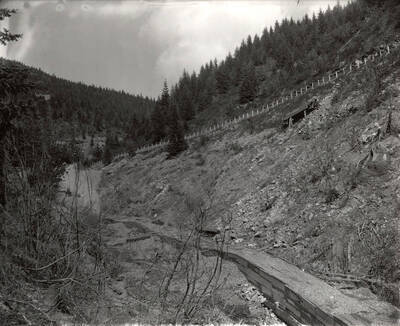 The Hercules Mining Company, covered with trees, in Burke, Idaho. Taken for Mr. Day for a lawsuit.