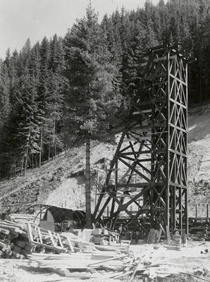 A hoist at the mine on Rock Creek, west of Mullan, Idaho.