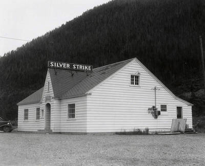 View the Silver Strike Nightclub in Osburn, Idaho. A real estate view taken for Idaho First National Bank.