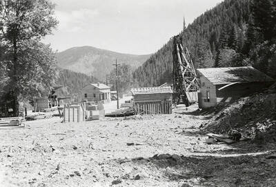 View of the buildings at Galena Mill in Wallace, Idaho.