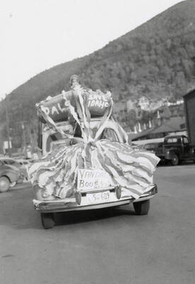 The Vandal Booster float during the Elks Roundup parade in Wallace, Idaho.