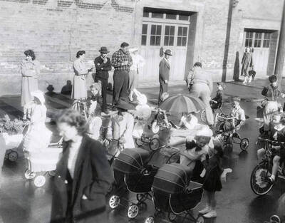 Children marching in the Eagles parade in Wallace, Idaho.