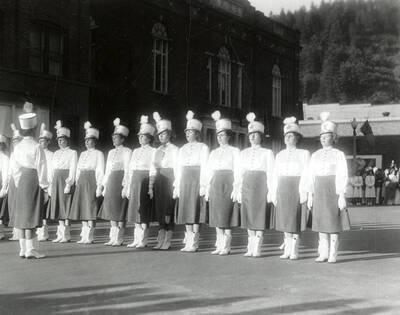 The Boise Ladies Auxiliary drill team at the Eagles Convention in Wallace, Idaho.
