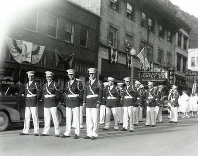 The Coeur d'Alene FOE 486 drill team at the Eagles Convention in Wallace, Idaho.