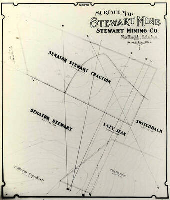 Surface map of Stewart Mine of Stewart Mining Company in Kellogg, Idaho.