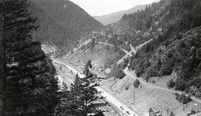 View from the hillside during the fire in Burke, Idaho.