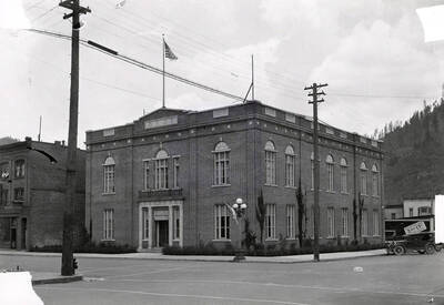 Exterior view of Elks Temple in Wallace, Idaho.