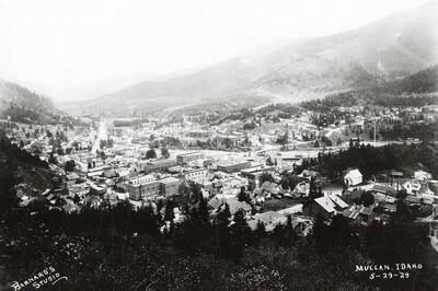Bird's-eye view of Mullan, Idaho.