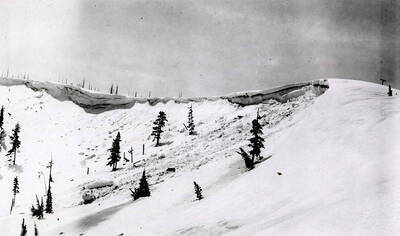 View of a snow slide at the Jack Waite Mine in Duthie, Idaho.