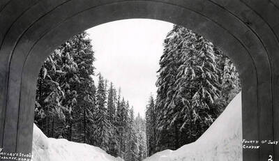 The Fourth of July Canyon covered in snow.