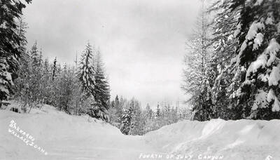 The Fourth of July Canyon covered in snow.