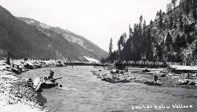 View two miles below Wallace, Idaho during the Placer Creek flood.