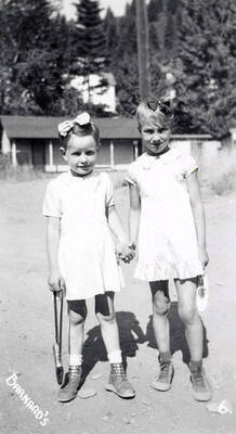 Two girls in costume for the Mullan 49'er parade in Mullan, Idaho.