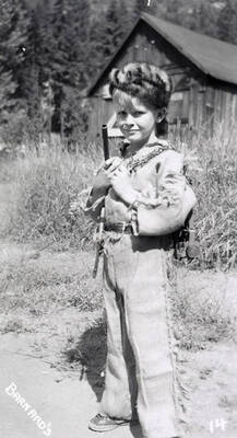 A child in costume for the Mullan 49'er parade in Mullan, Idaho.