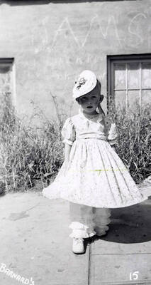 A child in costume for the Mullan 49'er parade in Mullan, Idaho.