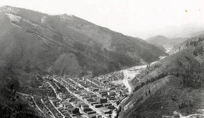View of Wallace, Idaho when looking northwest.