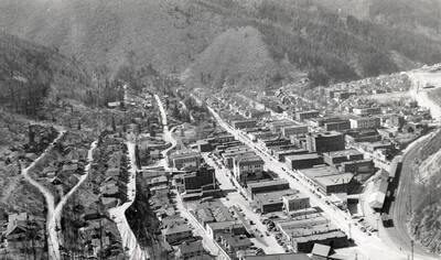 View of Wallace, Idaho when looking northwest.