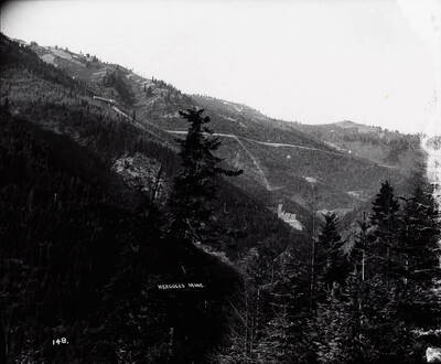 Distant view of Hercules Mine in Burke, Idaho; Caption on front: "Hercules Mine."