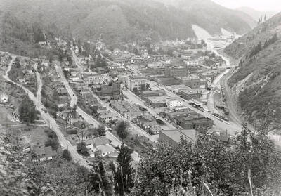 View of Wallace, Idaho when looking northwest.
