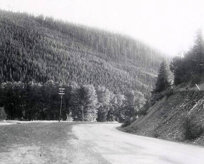 View of the road to Missoula, Montana.