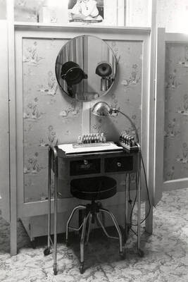 The manicure table in Marjorie Irwine's Beauty Shop in Wallace, Idaho.