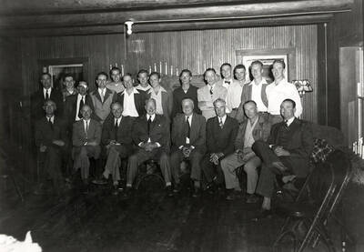 The engineering staff for Day Mines at the Callahan Cabin in Wallace, Idaho.