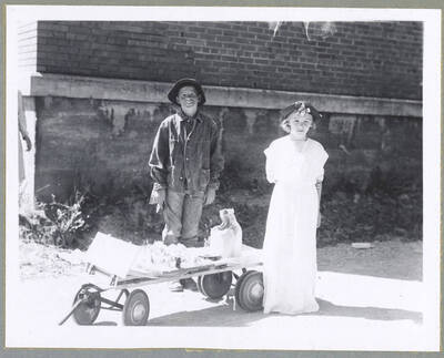 Children in costume walking along during the Children's Parade.