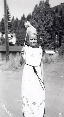 A child in costume for the Mullan 49'er parade in Mullan, Idaho.