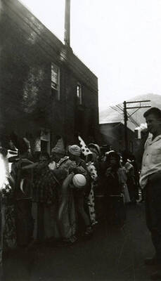 A group of children in costume for the Elks Parade in Wallace, Idaho.